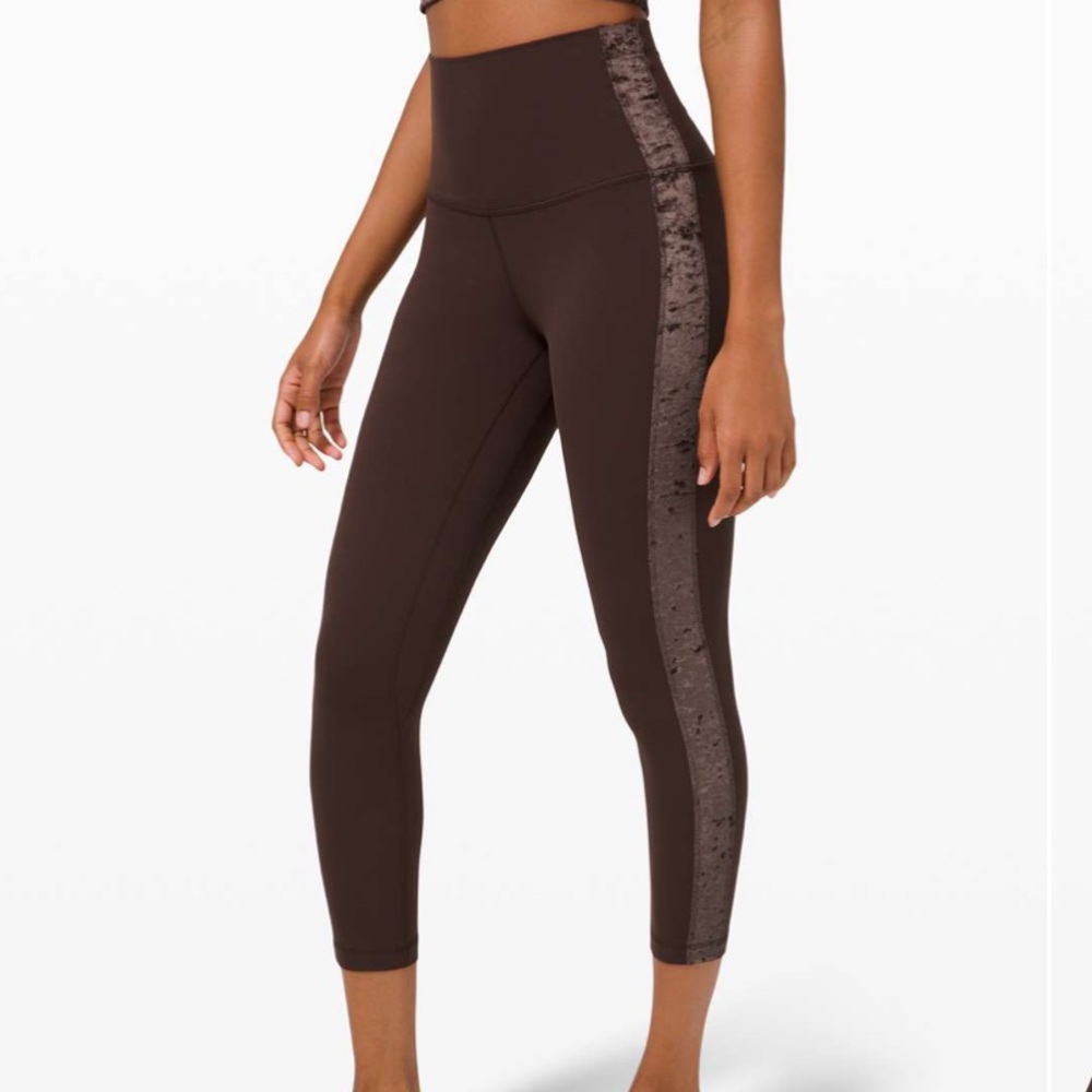 Lululemon crushed velvet align brown size 4